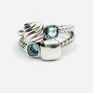 David Yurman Mosaic Chiclet Ring With Blue Topaz